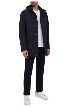 Мужская утепленная куртка PAUL&SHARK темно-синего цвета, арт. 11312002/DF | Фото 2 (Материал подклада: Синтетический материал; Материал внешний: Синтетический материал; Рукава: Длинные; Длина (верхняя одежда): До середины бедра; Кросс-КТ: Куртка; Мужское Кросс-КТ: утепленные куртки; Стили: Кэжуэл)