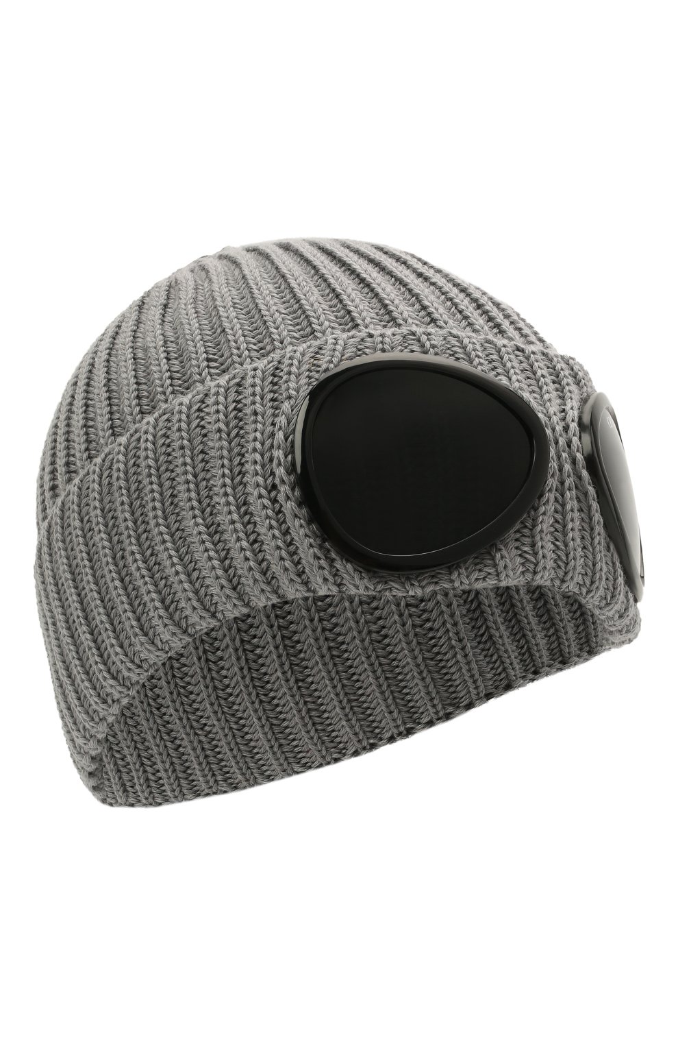 Мужская шерстяная шапка C.P. COMPANY серого цвета, арт. 11CMAC122A-005509A | Фото 1 (Материал: Текстиль, Шерсть; Кросс-КТ: Трикотаж)