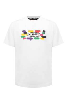 Мужская хлопковая футболка palm angels x missoni PALM ANGELS белого цвета по цене 25900 руб., арт. PMAA001F21JER0280110 | Фото 1 Мужская хлопковая футболка palm angels x missoni PALM ANGELS белого цвета, арт. PMAA001F21JER0280110 | Фото 1