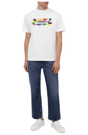 Мужская хлопковая футболка palm angels x missoni PALM ANGELS белого цвета по цене 25900 руб., арт. PMAA001F21JER0280110 | Фото 2 Мужская хлопковая футболка palm angels x missoni PALM ANGELS белого цвета, арт. PMAA001F21JER0280110 | Фото 2