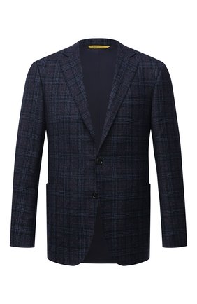 Мужской шерстяной пиджак CANALI темно-синего цвета по цене 99500 руб., арт. 13275/CF00897/112 | Фото 1 Мужской шерстяной пиджак CANALI темно-синего цвета, арт. 13275/CF00897/112 | Фото 1 (Длина (для топов): Стандартные; Рукава: Длинные; Материал внешний: Шерсть; Материал подклада: Купро; 1-2-бортные: Однобортные; Пиджаки М: Прямой; Случай: Коктейльный; Стили: Классический)