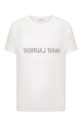 Мужская хлопковая футболка SAINT LAURENT белого цвета по цене 28450 руб., арт. 663278/Y36HE | Фото 1 Мужская хлопковая футболка SAINT LAURENT белого цвета, арт. 663278/Y36HE | Фото 1 (Рукава: Короткие; Материал внешний: Хлопок; Длина (для топов): Стандартные; Принт: С принтом; Стили: Кэжуэл)