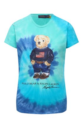 Женская хлопковая футболка POLO RALPH LAUREN бирюзового цвета по цене 9420 руб., арт. 211843249 | Фото 1 Женская хлопковая футболка POLO RALPH LAUREN бирюзового цвета, арт. 211843249 | Фото 1
