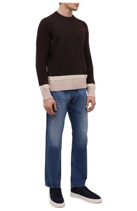 Мужские кожаные кеды SANTONI темно-синего цвета по цене 37300 руб., арт. MBGT21553PNNRBUIU66 | Фото 2 Мужские кожаные кеды SANTONI темно-синего цвета, арт. MBGT21553PNNRBUIU66 | Фото 2