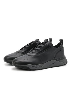 Мужские кожаные кроссовки SANTONI темно-серого цвета по цене 39800 руб., арт. MBIM21611ANETDYEN50 | Фото 1 Мужские кожаные кроссовки SANTONI темно-серого цвета, арт. MBIM21611ANETDYEN50 | Фото 1