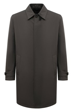 Мужской утепленный плащ BRIONI темно-серого цвета по цене 197000 руб., арт. S0QL0L/P0901 | Фото 1 Мужской утепленный плащ BRIONI темно-серого цвета, арт. S0QL0L/P0901 | Фото 1 (Материал утеплителя: Шерсть; Материал внешний: Синтетический материал; Материал подклада: Синтетический материал; Стили: Классический; Мужское Кросс-КТ: Плащ-верхняя одежда; Рукава: Длинные; Длина (верхняя одежда): До середины бедра)
