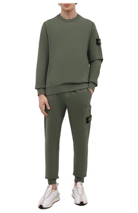 Мужской хлопковый свитшот STONE ISLAND хаки цвета по цене 19500 руб., арт. 751563020 | Фото 2 Мужской хлопковый свитшот STONE ISLAND хаки цвета, арт. 751563020 | Фото 2