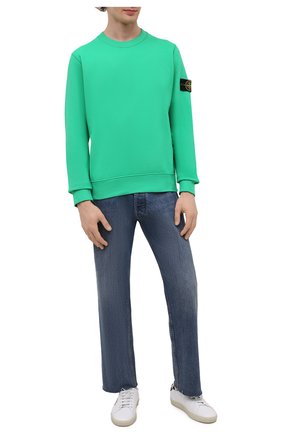 Мужской хлопковый свитшот STONE ISLAND зеленого цвета по цене 19500 руб., арт. 751563020 | Фото 2 Мужской хлопковый свитшот STONE ISLAND зеленого цвета, арт. 751563020 | Фото 2