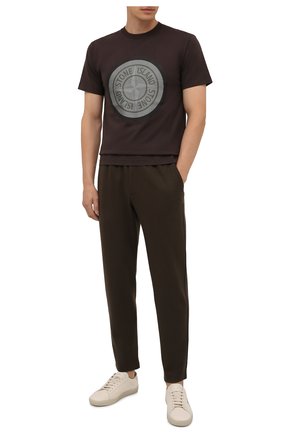 Мужская хлопковая футболка STONE ISLAND темно-коричневого цвета по цене 13150 руб., арт. 75152NS89 | Фото 2 Мужская хлопковая футболка STONE ISLAND темно-коричневого цвета, арт. 75152NS89 | Фото 2