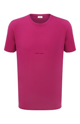 Мужская хлопковая футболка SAINT LAURENT фуксия цвета по цене 28450 руб., арт. 666167/YB2YD | Фото 1 Мужская хлопковая футболка SAINT LAURENT фуксия цвета, арт. 666167/YB2YD | Фото 1