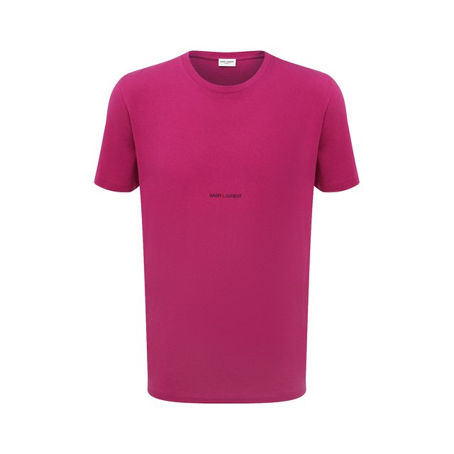 Хлопковая футболка Saint Laurent Розовый 666167/YB2YD 5584139