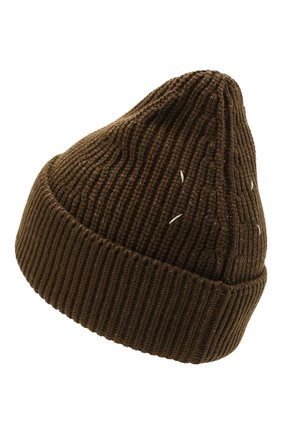 Женская шапка из хлопка и шерсти MAISON MARGIELA хаки цвета по цене 21600 руб., арт. S50TC0051/S17791 | Фото 2 Женская шапка из хлопка и шерсти MAISON MARGIELA хаки цвета, арт. S50TC0051/S17791 | Фото 2