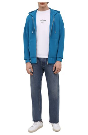 Мужской толстовка из вискозы DIESEL синего цвета по цене 16750 руб., арт. A02705/0DBBR | Фото 2 Мужской толстовка из вискозы DIESEL синего цвета, арт. A02705/0DBBR | Фото 2