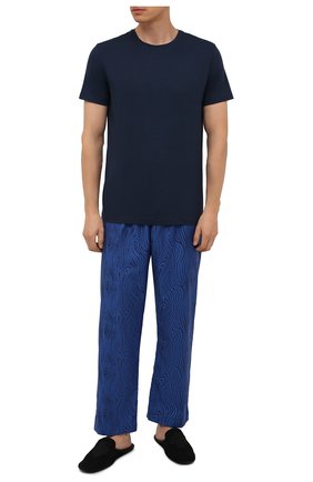 Мужские хлопковые домашние брюки DEREK ROSE синего цвета, арт. 3564-PARI020 | Фото 2 (Материал внешний: Хлопок; Длина (брюки, джинсы): Стандартные; Мужское Кросс-КТ: Брюки-белье; Кросс-КТ: домашняя одежда)