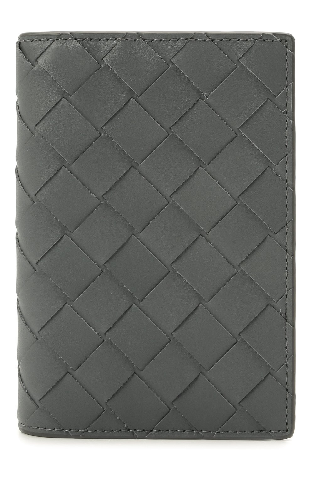 Мужской кожаная обложка для паспорта BOTTEGA VENETA серого цвета, арт. 607482/VCPQ4 | Фото 1 (Кросс-КТ: обложки и футляры)