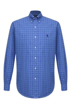 Мужская хлопковая рубашка POLO RALPH LAUREN синего цвета по цене 10950 руб., арт. 710767399/4118 | Фото 1 Мужская хлопковая рубашка POLO RALPH LAUREN синего цвета, арт. 710767399/4118 | Фото 1