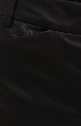 Женские кожаные брюки THE ATTICO коричневого цвета, арт. 213WCP42/L035 | Фото 5 (Длина (брюки, джинсы): Удлиненные; Стили: Гламурный; Женское Кросс-КТ: Брюки-одежда; Силуэт Ж (брюки и джинсы): Расклешенные, Узкие; Материал внешний: Натуральная кожа; Материал подклада: Хлопок)