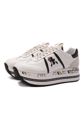 Женские кожаные кроссовки beth PREMIATA белого цвета по цене 27300 руб., арт. BETH/VAR5350 | Фото 1 Женские кожаные кроссовки beth PREMIATA белого цвета, арт. BETH/VAR5350 | Фото 1 (Подошва: Платформа; Материал внутренний: Натуральная кожа)