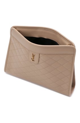 Женская сумка victoire SAINT LAURENT бежевого цвета по цене 109000 руб., арт. 657361/18V07 | Фото 4 Женская сумка victoire SAINT LAURENT бежевого цвета, арт. 657361/18V07 | Фото 4 (Сумки-технические: Сумки через плечо; Ремень/цепочка: С цепочкой; Размер: medium, small; Материал: Натуральная кожа)