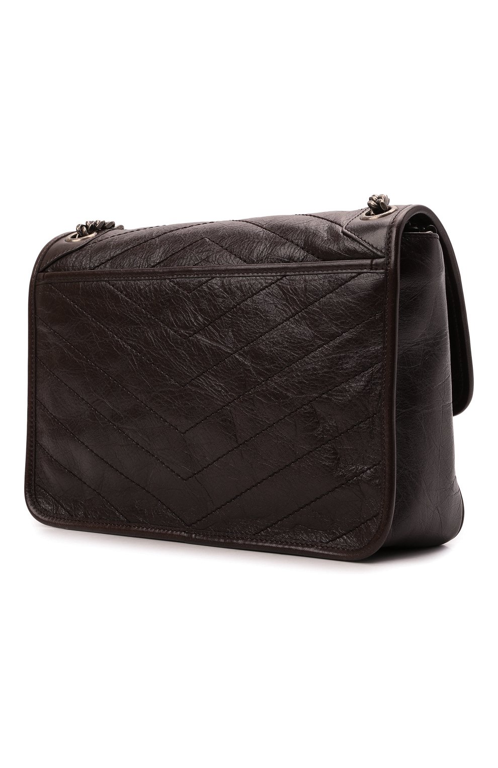 Женская сумка niki medium SAINT LAURENT темно-коричневого цвета по цене 0 руб., арт. 633158/1YG04 | Фото 3 Женская сумка niki medium SAINT LAURENT темно-коричневого цвета, арт. 633158/1YG04 | Фото 3 (Сумки-технические: Сумки через плечо; Ремень/цепочка: С цепочкой, На ремешке; Размер: medium; Материал: Натуральная кожа)