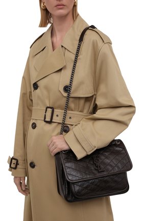 Женская сумка niki medium SAINT LAURENT темно-коричневого цвета по цене 0 руб., арт. 633158/1YG04 | Фото 5 Женская сумка niki medium SAINT LAURENT темно-коричневого цвета, арт. 633158/1YG04 | Фото 5 (Сумки-технические: Сумки через плечо; Ремень/цепочка: С цепочкой, На ремешке; Размер: medium; Материал: Натуральная кожа)
