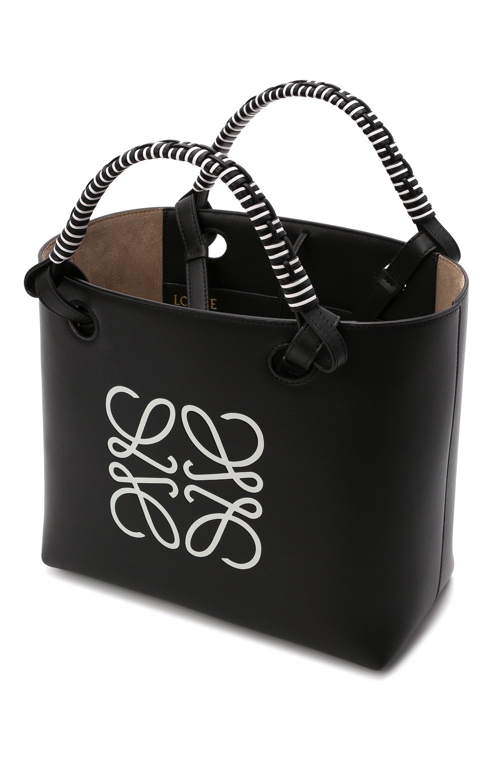 Женский сумка-тоут anagram LOEWE черно-белого цвета, арт. A717S72X11 | Фото 5 (Сумки-технические: Сумки-шопперы; Размер: medium; Материал: Натуральная кожа)