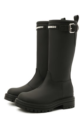 Детские сапоги DSQUARED2 черного цвета по цене 28050 руб., арт. 68583/SCUBA/18-27 | Фото 1 Детские сапоги DSQUARED2 черного цвета, арт. 68583/SCUBA/18-27 | Фото 1 (Материал внутренний: Текстиль; Материал внешний: Экокожа)
