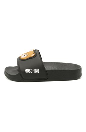 Детские шлепанцы MOSCHINO черного цвета по цене 7460 руб., арт. 68948/PVC/18-27 | Фото 2 Детские шлепанцы MOSCHINO черного цвета, арт. 68948/PVC/18-27 | Фото 2