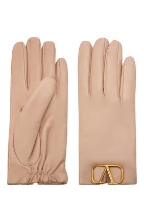 Женские кожаные перчатки VALENTINO бежевого цвета по цене 36450 руб., арт. WW2GDA00/WJW | Фото 2 Женские кожаные перчатки VALENTINO бежевого цвета, арт. WW2GDA00/WJW | Фото 2