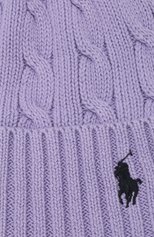 Женская хлопковая шапка POLO RALPH LAUREN сиреневого цвета, арт. 455849474 | Фото 3 (Материал: Текстиль, Хлопок)