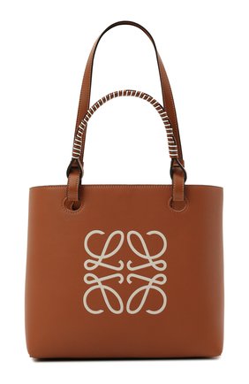 Женский сумка-тоут anagram LOEWE коричневого цвета, арт. A717S72X11 | Фото 1 (Материал: Натуральная кожа; Сумки-технические: Сумки-шопперы; Размер: medium)