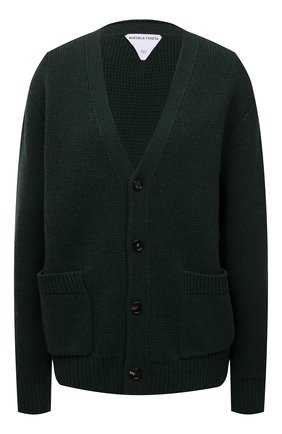 Женский шерстяной кардиган BOTTEGA VENETA темно-зеленого цвета по цене 89950 руб., арт. 665070/V0Z40 | Фото 1 Женский шерстяной кардиган BOTTEGA VENETA темно-зеленого цвета, арт. 665070/V0Z40 | Фото 1 (Материал внешний: Шерсть; Длина (для топов): Стандартные; Рукава: Длинные; Стили: Гламурный; Женское Кросс-КТ: кардиган-трикотаж)