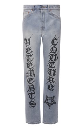 Мужские джинсы VETEMENTS голубого цвета по цене 103500 руб., арт. MA52PA720B 2803 | Фото 1 Мужские джинсы VETEMENTS голубого цвета, арт. MA52PA720B 2803 | Фото 1