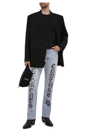 Мужские джинсы VETEMENTS голубого цвета по цене 103500 руб., арт. MA52PA720B 2803 | Фото 2 Мужские джинсы VETEMENTS голубого цвета, арт. MA52PA720B 2803 | Фото 2
