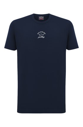 Мужская хлопковая футболка PAUL&SHARK темно-синего цвета по цене 11000 руб., арт. 11311607/C00 | Фото 1 Мужская хлопковая футболка PAUL&SHARK темно-синего цвета, арт. 11311607/C00 | Фото 1 (Материал внешний: Хлопок; Рукава: Короткие; Принт: С принтом; Стили: Кэжуэл; Длина (для топов): Стандартные)