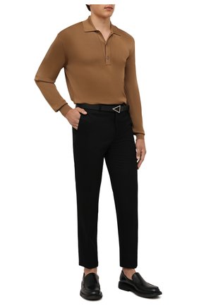 Мужские брюки из шерсти и кашемира BRIONI черного цвета, арт. RPN20M/08AB3/GSTAAD | Фото 2 (Материал внешний: Шерсть; Длина (брюки, джинсы): Стандартные; Стили: Классический; Материал подклада: Синтетический материал, Хлопок; Случай: Формальный)