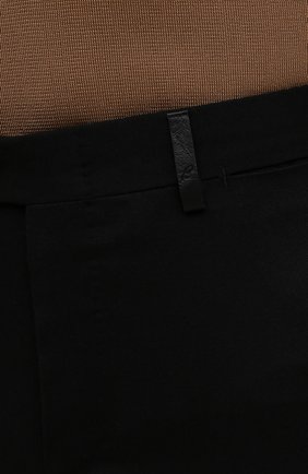 Мужские брюки из шерсти и кашемира BRIONI черного цвета, арт. RPN20M/08AB3/GSTAAD | Фото 5 (Материал внешний: Шерсть; Длина (брюки, джинсы): Стандартные; Стили: Классический; Материал подклада: Синтетический материал, Хлопок; Случай: Формальный)
