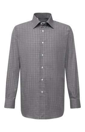 Мужская хлопковая сорочка BRIONI серого цвета по цене 46950 руб., арт. RCB40L/0104F | Фото 1 Мужская хлопковая сорочка BRIONI серого цвета, арт. RCB40L/0104F | Фото 1 (Длина (для топов): Стандартные; Рукава: Длинные; Материал внешний: Хлопок; Стили: Классический; Случай: Формальный; Рубашки М: Regular Fit; Манжеты: На пуговицах; Воротник: Кент; Принт: Клетка)