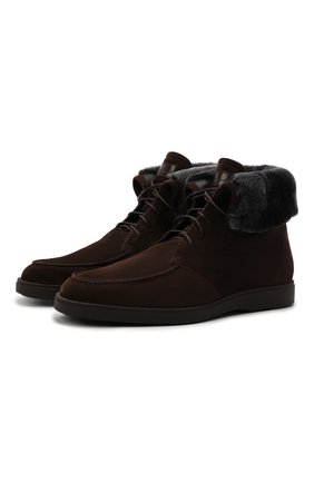 Мужские замшевые ботинки SANTONI темно-коричневого цвета по цене 52700 руб., арт. MGDG17891DATASVUT50 | Фото 1 Мужские замшевые ботинки SANTONI темно-коричневого цвета, арт. MGDG17891DATASVUT50 | Фото 1