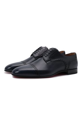 Мужские кожаные дерби eygeny CHRISTIAN LOUBOUTIN темно-синего цвета по цене 69200 руб., арт. 1200407/EYGENY FLAT | Фото 1 Мужские кожаные дерби eygeny CHRISTIAN LOUBOUTIN темно-синего цвета, арт. 1200407/EYGENY FLAT | Фото 1 (Материал внутренний: Натуральная кожа; Стили: Классический; Мужское Кросс-КТ: Броги-обувь; Материал внешний: Кожа)