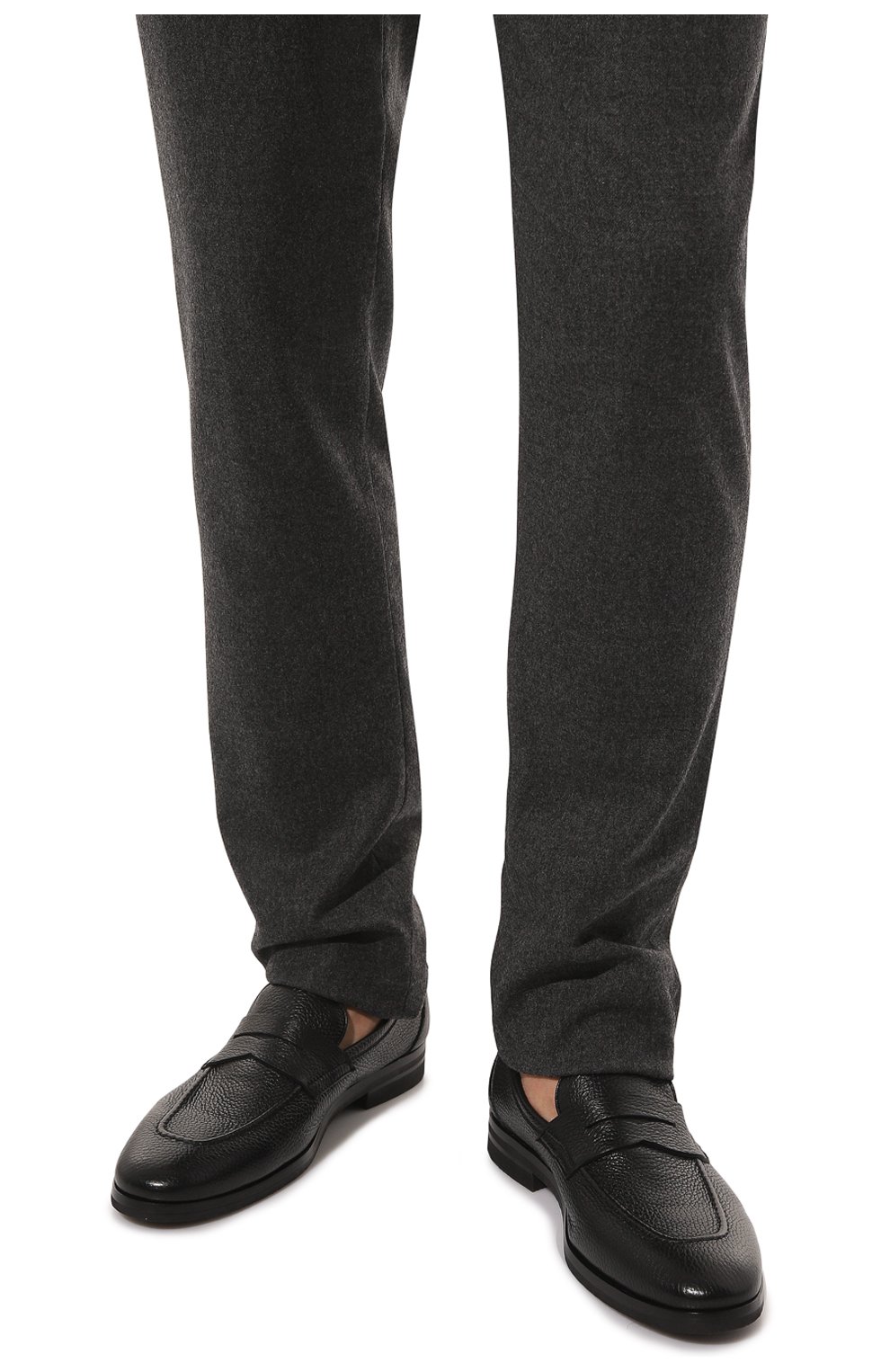 Мужские кожаные пенни-лоферы H`D`S`N BARACCO черного цвета, арт. 81410.C.1* | Фото 3 (Материал внешний: Кожа; Материал внутренний: Натуральная кожа; Стили: Классический)