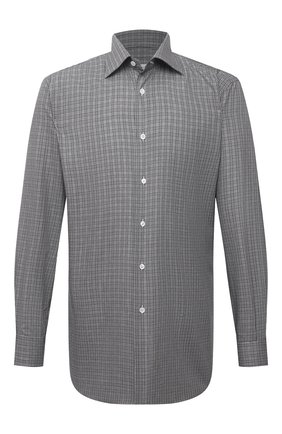 Мужская хлопковая сорочка BRIONI серого цвета по цене 46950 руб., арт. RCA20M/0104F | Фото 1 Мужская хлопковая сорочка BRIONI серого цвета, арт. RCA20M/0104F | Фото 1 (Материал внешний: Хлопок; Рукава: Длинные; Стили: Классический; Случай: Формальный; Рубашки М: Regular Fit; Манжеты: На пуговицах; Воротник: Акула; Принт: Клетка; Длина (для топов): Стандартные)
