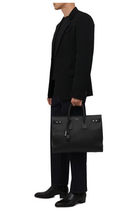 Мужская кожаная сумка-тоут sac de jour SAINT LAURENT черного цвета по цене 222000 руб., арт. 631526/DTI0E | Фото 2 Мужская кожаная сумка-тоут sac de jour SAINT LAURENT черного цвета, арт. 631526/DTI0E | Фото 2