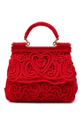 Женская сумка sicily small DOLCE & GABBANA красного цвета по цене 169500 руб., арт. BB6003/AW717 | Фото 1 Женская сумка sicily small DOLCE & GABBANA красного цвета, арт. BB6003/AW717 | Фото 1 (Женское Кросс-КТ: Вечерняя сумка; Сумки-технические: Сумки top-handle; Ремень/цепочка: На ремешке; Материал: Текстиль; Размер: small)