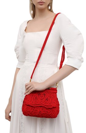 Женская сумка sicily small DOLCE & GABBANA красного цвета по цене 169500 руб., арт. BB6003/AW717 | Фото 5 Женская сумка sicily small DOLCE & GABBANA красного цвета, арт. BB6003/AW717 | Фото 5 (Женское Кросс-КТ: Вечерняя сумка; Сумки-технические: Сумки top-handle; Ремень/цепочка: На ремешке; Материал: Текстиль; Размер: small)