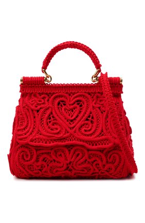 Женская сумка sicily small DOLCE & GABBANA красного цвета по цене 169500 руб., арт. BB6003/AW717 | Фото 6 Женская сумка sicily small DOLCE & GABBANA красного цвета, арт. BB6003/AW717 | Фото 6 (Женское Кросс-КТ: Вечерняя сумка; Сумки-технические: Сумки top-handle; Ремень/цепочка: На ремешке; Материал: Текстиль; Размер: small)