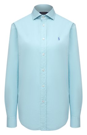 Женская хлопковая рубашка POLO RALPH LAUREN бирюзового цвета по цене 10950 руб., арт. 211841951 | Фото 1 Женская хлопковая рубашка POLO RALPH LAUREN бирюзового цвета, арт. 211841951 | Фото 1