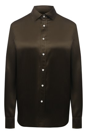 Женская шелковая рубашка POLO RALPH LAUREN болотного цвета по цене 23650 руб., арт. 211798122 | Фото 1 Женская шелковая рубашка POLO RALPH LAUREN болотного цвета, арт. 211798122 | Фото 1