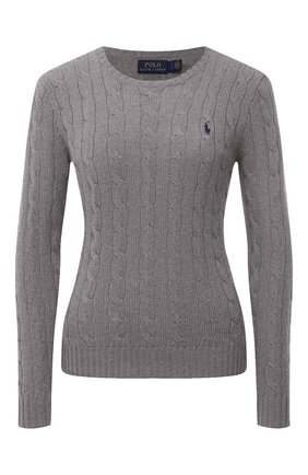 Женский шерстяной пуловер POLO RALPH LAUREN серого цвета по цене 15700 руб., арт. 211525764 | Фото 1 Женский шерстяной пуловер POLO RALPH LAUREN серого цвета, арт. 211525764 | Фото 1