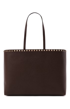 Женский сумка-тоут rockstud VALENTINO темно-коричневого цвета по цене 86250 руб., арт. WW2B0B70/VSF | Фото 1 Женский сумка-тоут rockstud VALENTINO темно-коричневого цвета, арт. WW2B0B70/VSF | Фото 1 (Материал: Натуральная кожа; Размер: large, medium; Сумки-технические: Сумки-шопперы; Ошибки технического описания: Нет ширины)